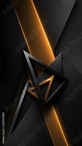 Black Gold Geometric Abstract