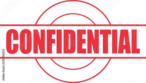 Bild auf Leinwand Strong red Confidential stamp graphic with double circle design indicating restr