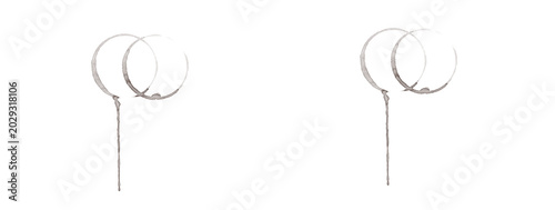 Quadro em tela Silver Double Circle Hoop Earrings with Long Dangle Chain