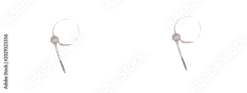 Fotografie Minimalist Silver Dangle Hoop Earrings with Long Drop Pair