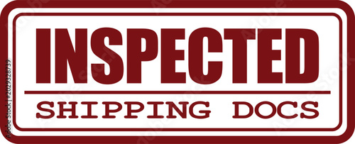 Foto Red rectangle stamp indicating shipping documents have been thoroughly inspected