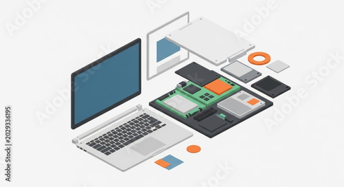 Tableau sur toile Modern Laptop and Smartphone with Digital Devices.