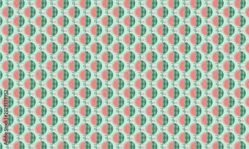Watermelon Seamless Pattern Background for Summer Fabric Print