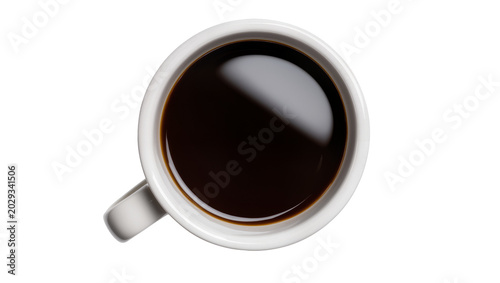 Tableau sur toile White ceramic mug filled with dark black coffee