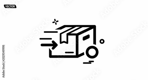 Canvastavla Fast Delivery Truck Icon Graphic.