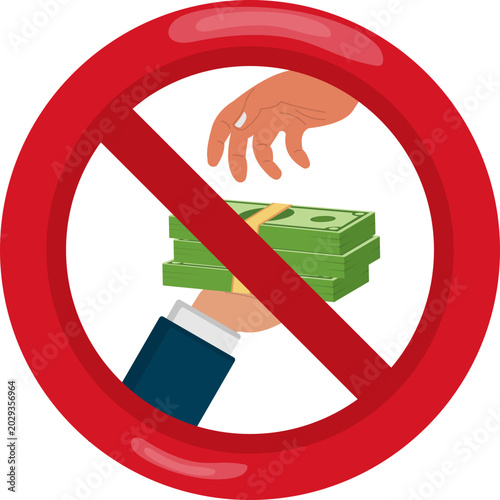 Foto No Monney Bribe Illustration