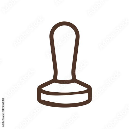 Εκτύπωση καμβά Coffee tamper outline icon for barista equipment and espresso preparation