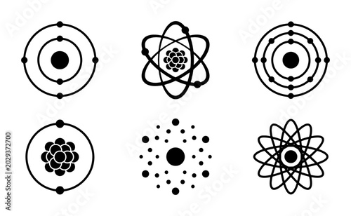 Fotografía Atomic Structure Icons, Bohr Model Diagrams, Scientific Concepts, Chemistry Symb