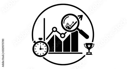 Foto Business Growth Analysis Graph Icon.