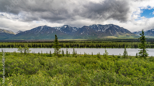 Foto Alaska mountains, glacier, forest, view of Homer spit