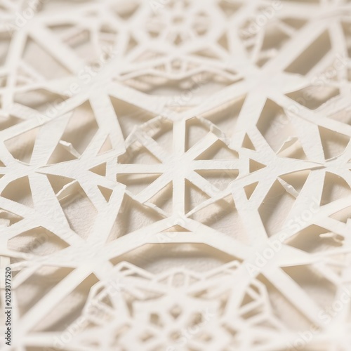 4k high quality Ai generative HD photo realistic background wallpaper texture seamless pattern symmetrical symmetric shape lace cut leaf leaves photosynthesis isolated white snowflake paper
