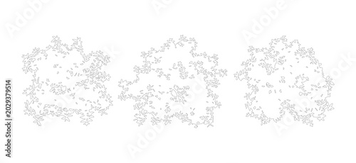 Tableau sur toile Minimalist tree top view vector set, architectural landscape plan symbols, overh