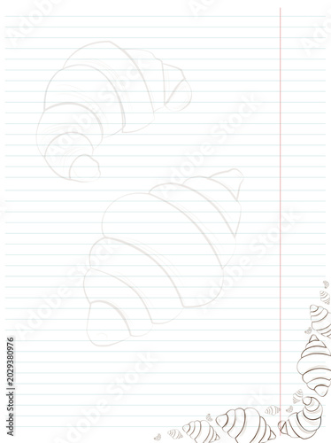 Cute bakery themed notebook paper