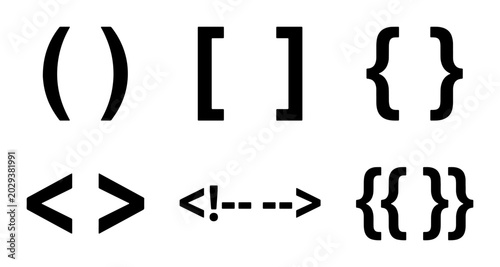 Foto Punctuation Symbols Set, Brackets and Parentheses Collection, Graphic Design Ele