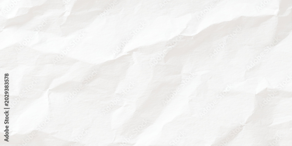 Fototapeta premium Crumpled white paper texture background with creases and folds