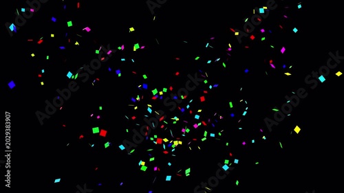 Confetti Explosion Animation with Alpha Channel – 4K Seamless Loop
