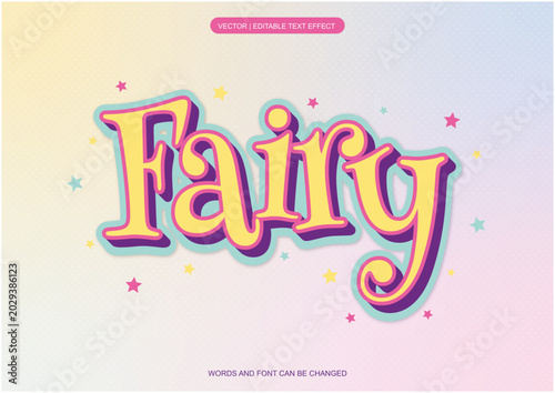 Foto Fairy Editable Text Effect with Cute Decorative Kids Typography