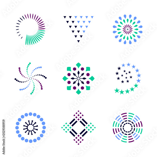 Set of Color Circle Triangl...