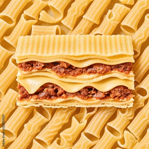 4k high quality Ai generative HD photo realistic background wallpaper food set seamless pattern fabric food pasta symmetrical symmetric Italian tomato sauce lasagna layer close up