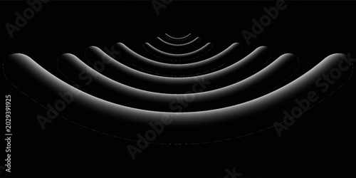 Foto sensor waves set icon on grid transparent, ripple white color, sound wave light