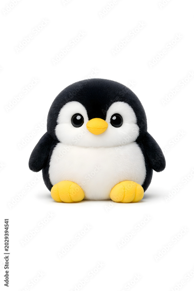 Fototapeta premium penguin plushy on white background 
