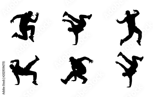 Foto Breakdance Silhouettes, Hip Hop Dancers, Urban Street Dance Moves, Dynamic Poses