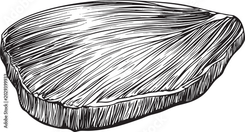 simple black and white vector illustration of a rectangular flat iron steak