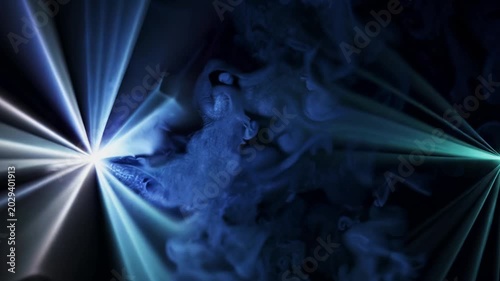 Neon Light Rays And Smoke Burst Loop