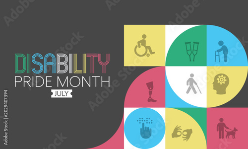 Bild auf Leinwand Disability Pride Month is celebrated every July to honor the history, achievements, and lived experiences of the disabled community
