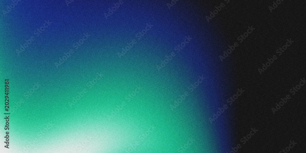 Fototapeta premium Abstract grainy gradient background with smooth wave curve, transitioning from white and mint green to deep blue and black.