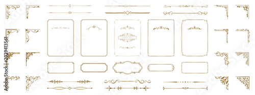 Fotografía Elegant luxury golden vintage frame collection with decorative borders, dividers and ornamental elements for invitations, certificates and premium branding