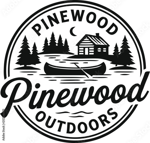 Tableau sur toile pinewood outdoors logo silhouette