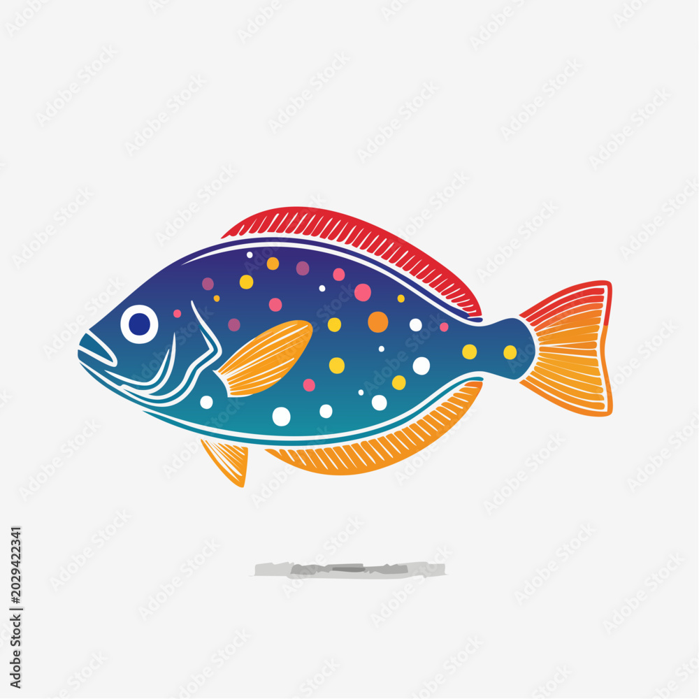Fototapeta premium Colorful Spotted Fish Illustration