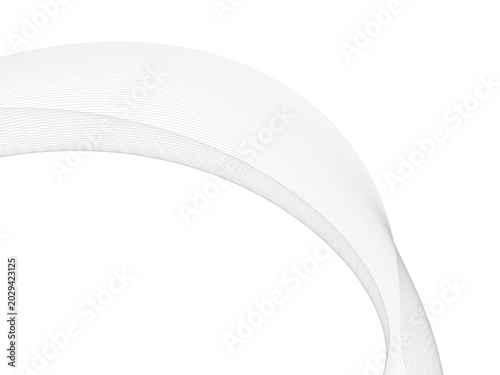 Fotografia Abstract white flowing curve ribbon on white background symbolizing purity and f
