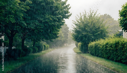 Road side and water fall 