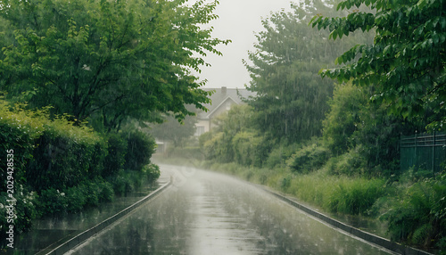 Road side and water fall 