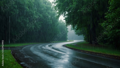 Road side and water fall 