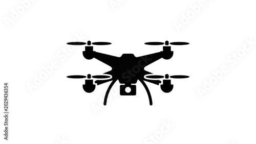 Obraz na płótnie Modern quadcopter drone flying with four propellers in mid-air Vector