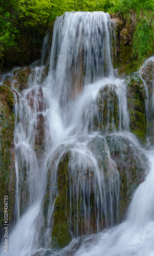Tobera Burgos waterfall moss spring close-up view