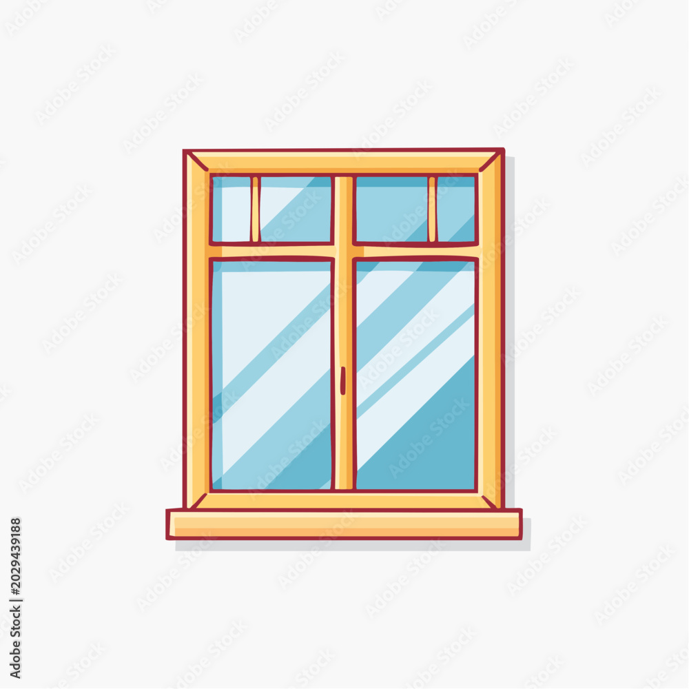 Obraz premium Cartoon Window Illustration