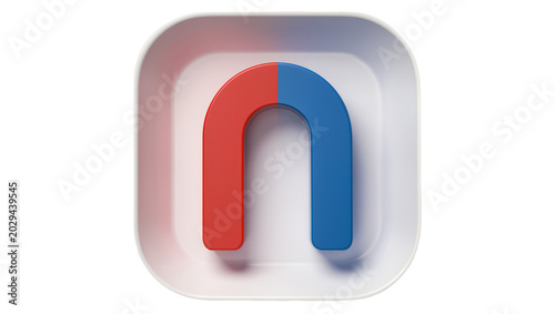 Fotografie Horseshoe magnet with red and blue poles