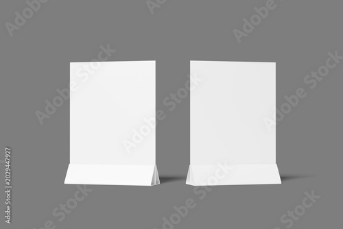 Minimalist Table Tent Sign Mockup Set with Wooden Holder