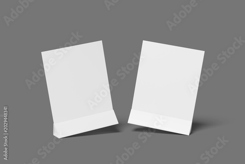 Minimalist Table Tent Sign Mockup Set with Wooden Holder