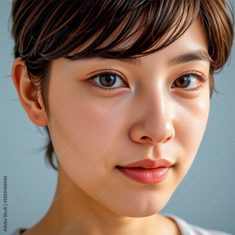 Fototapeta premium Confident Woman with Soft Lighting and Natural Expression