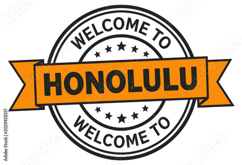 Welcome to Honolulu Travel Destination Badge Graphic