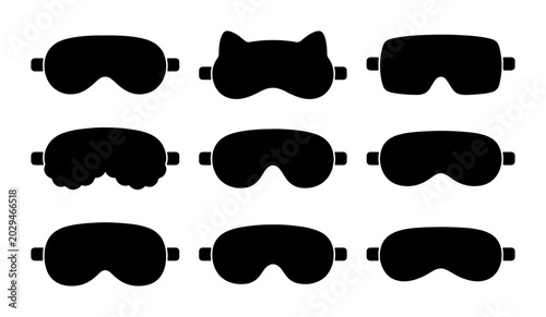Photos Diverse Sleep Masks Collection, Black Eye Covers Set, Relaxation and Travel Acce
