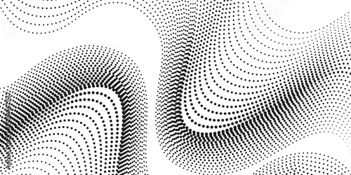 Black and white halftone dots pattern. abstract vector background