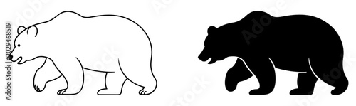 Bild auf Leinwand grizzly bear vector icon