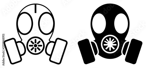 Foto gas mask respirator icon vector
