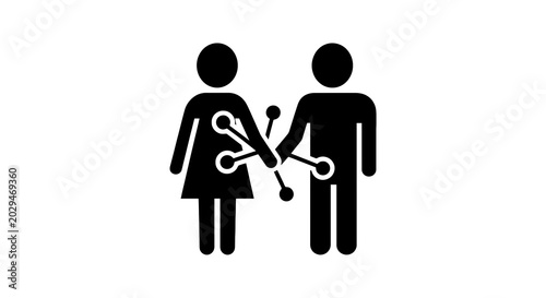 Quadro em tela Black silhouette of couple scissors.